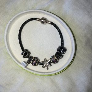 pandora winter Collection leather band bracelet
